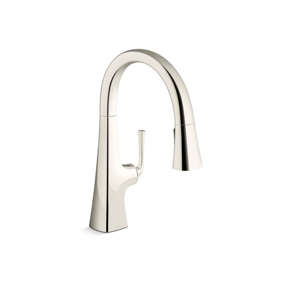 Kohler - Graze Pull-down kitchen sink faucet with three-function sprayhead - Vibrant Polished Nickel