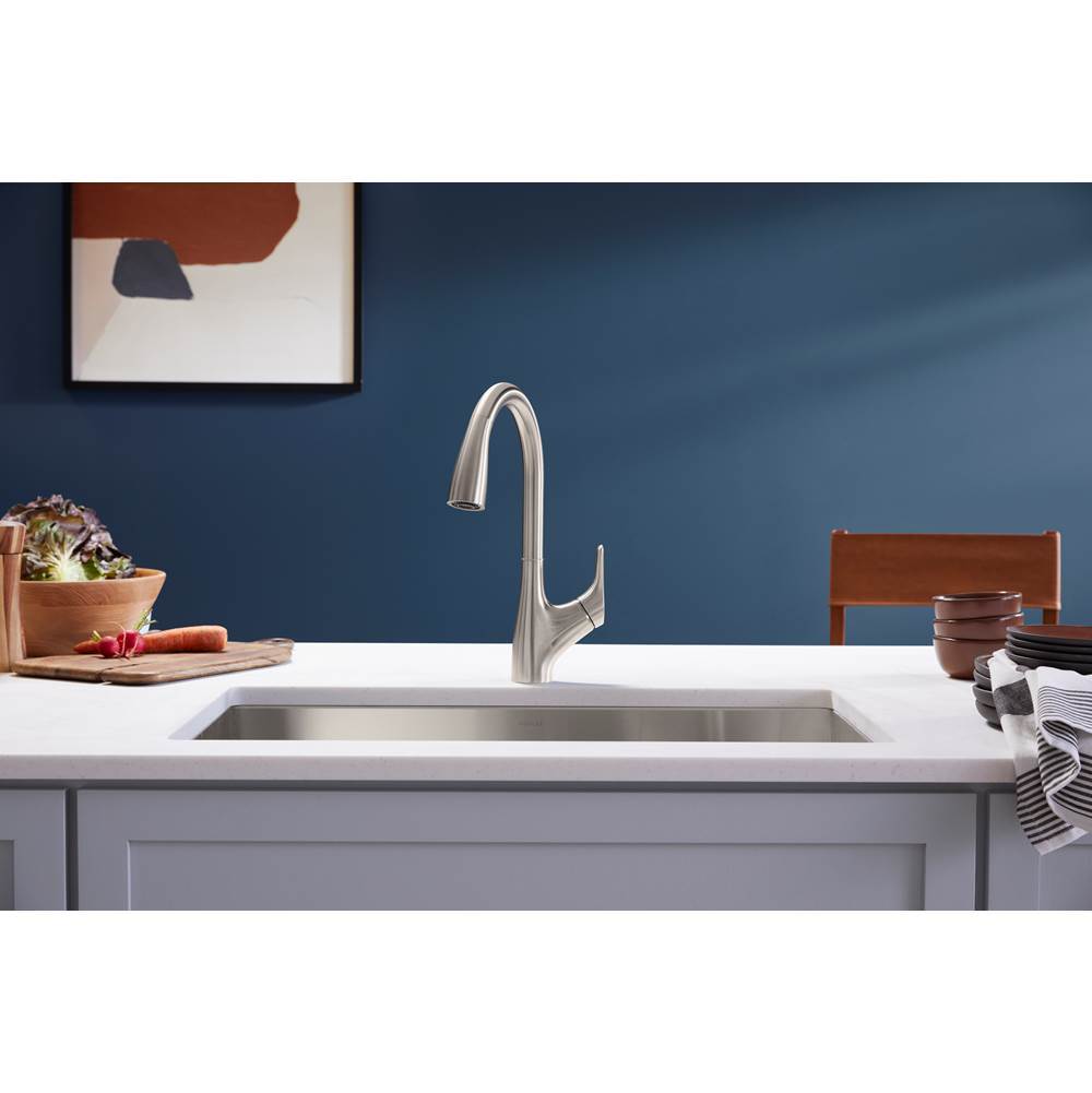 Rival Pull-down kitchen sink faucet with two-function sprayhead