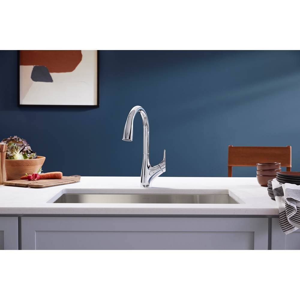 Rival Pull-down kitchen sink faucet with two-function sprayhead