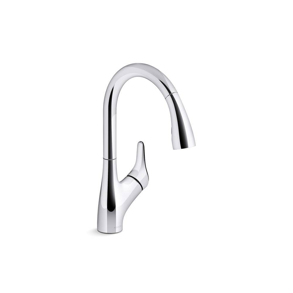Kohler - Rival Pull-down kitchen sink faucet with two-function sprayhead - Polished Chrome