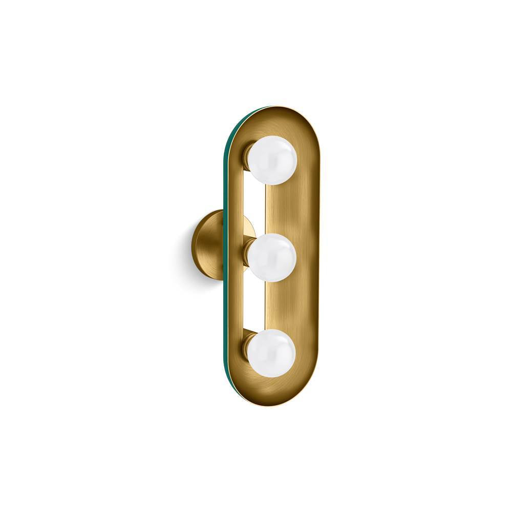 Kohler - Jabot Three-light sconce - Jade w/Brushed Moderne Brass Accents