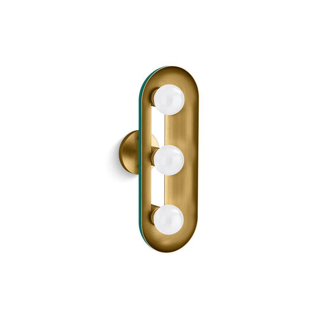 Kohler - Jabot Three-light sconce - Jade w/Brushed Moderne Brass Accents