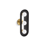 Kohler - Jabot Three-light sconce - Black with Brass Trim