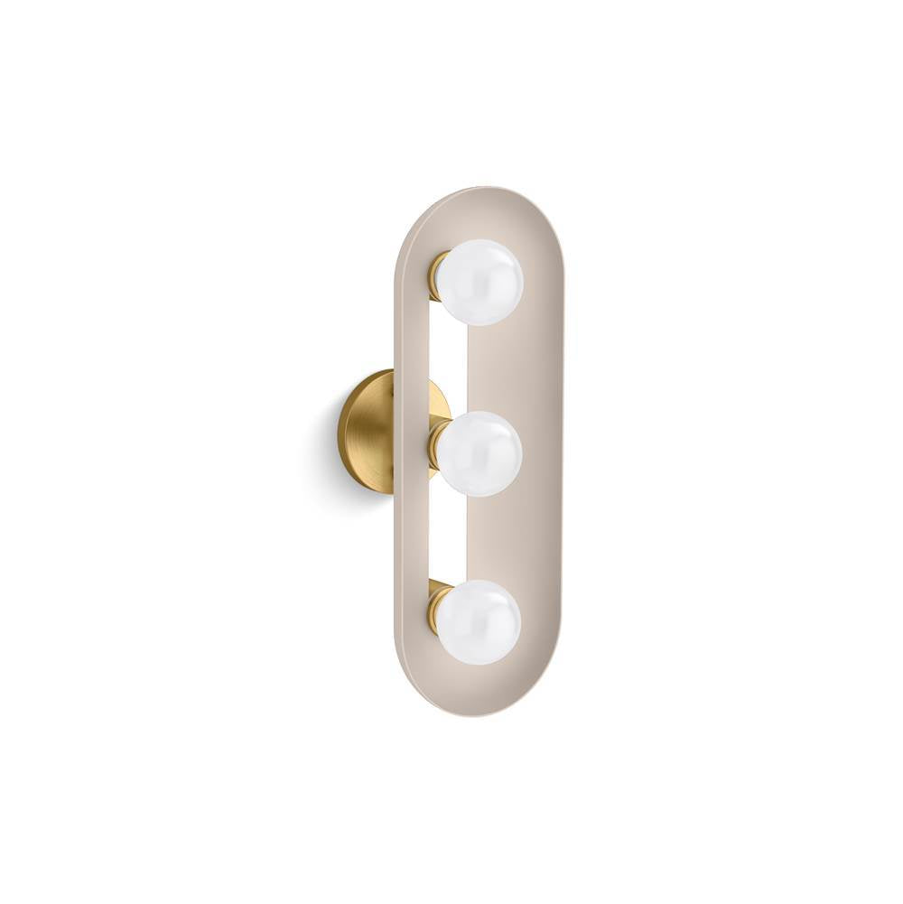Kohler - Jabot Three-light sconce - Biscuit Satin with Brushed Moderne Brass