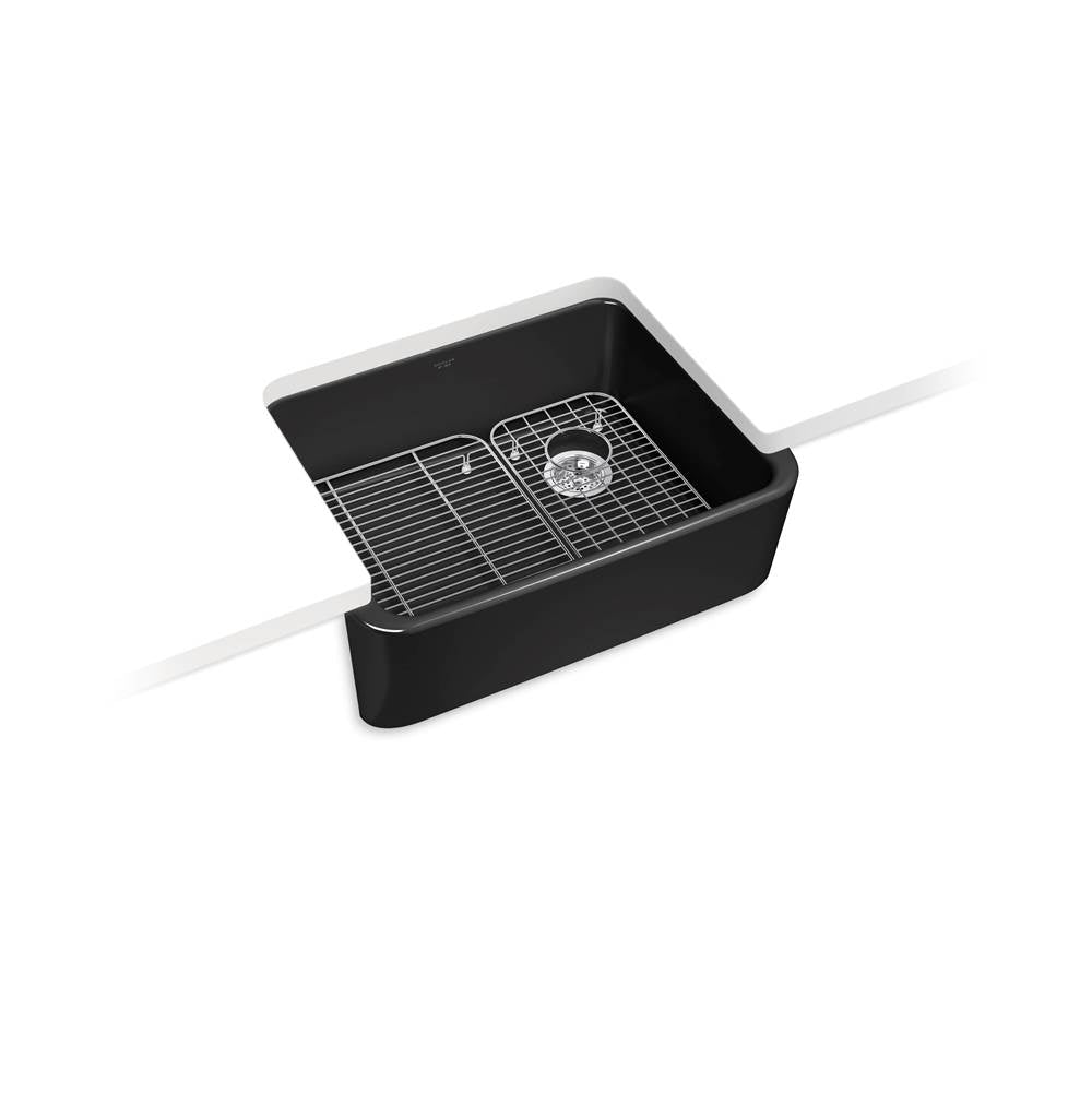 Kohler - Ironridge 28 in. Undermount Single-Bowl Farmhouse Kitchen Sink - Black