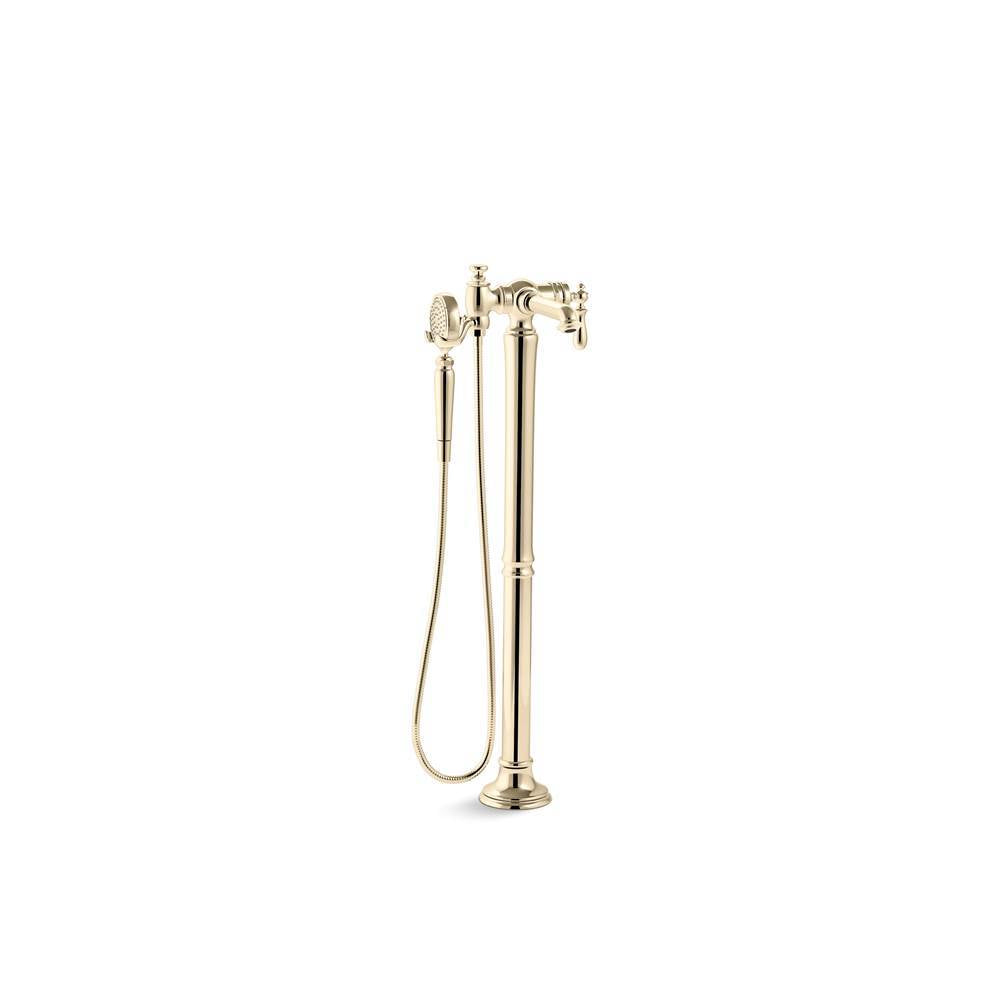 Kohler - Artifacts Floor-mount bath filler trim with handshower - Vibrant French Gold