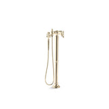 Kohler - Artifacts Floor-mount bath filler trim with handshower - Vibrant French Gold