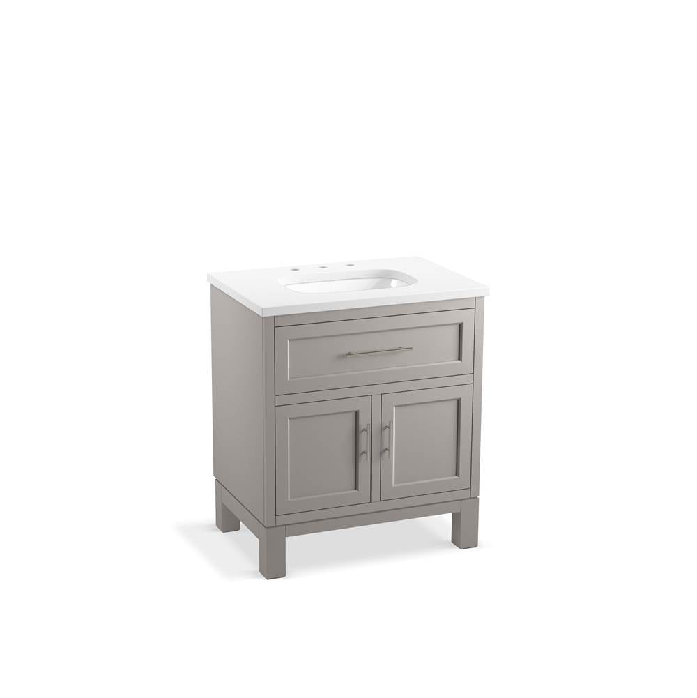 Kohler - Quo 30'' bathroom vanity cabinet with sink and quartz top - Mohair Grey