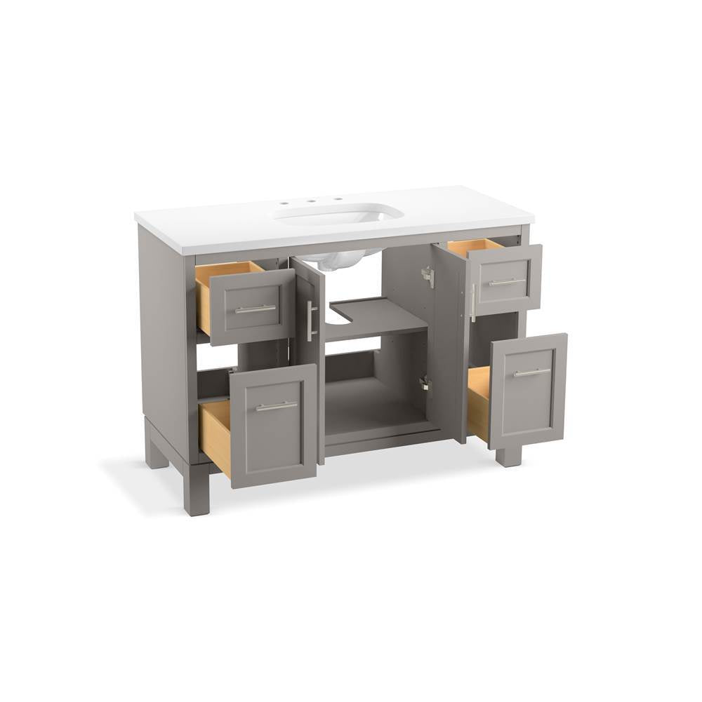Quo 48'' bathroom vanity cabinet with sink and quartz top