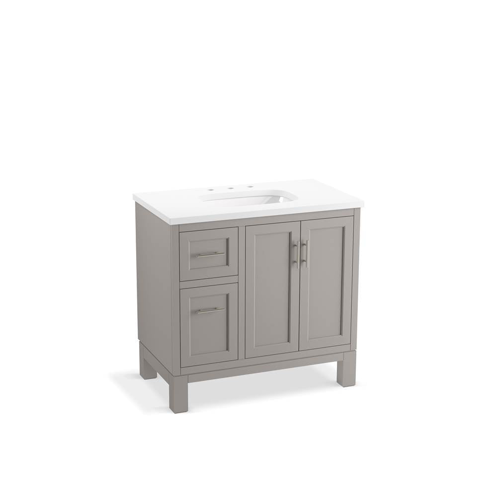 Kohler - Quo 36'' bathroom vanity cabinet with sink and quartz top - Mohair Grey