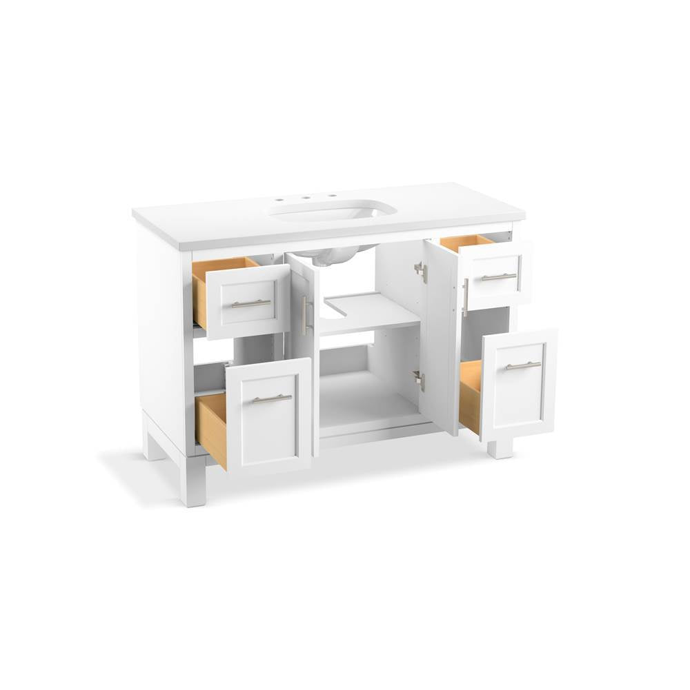 Quo 48'' bathroom vanity cabinet with sink and quartz top