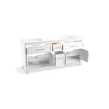 Quo 72'' bathroom vanity cabinet with sinks and quartz top