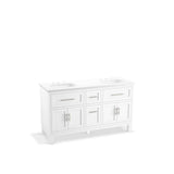 Kohler - Quo 60'' bathroom vanity cabinet with sinks and quartz top - White