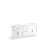 Kohler - Quo 72'' bathroom vanity cabinet with sinks and quartz top - White