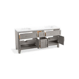 Kohler - Quo 72'' bathroom vanity cabinet with sinks and quartz top - Mohair Grey