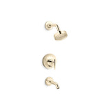 Kohler - Purist Rite-Temp bath and shower trim kit with push-button diverter and lever handle, 1.75 gpm - Vibrant French Gold