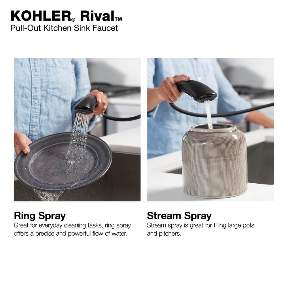 Rival Pull-out kitchen sink faucet with two-function sprayhead