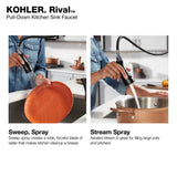 Rival Pull-down kitchen sink faucet with two-function sprayhead
