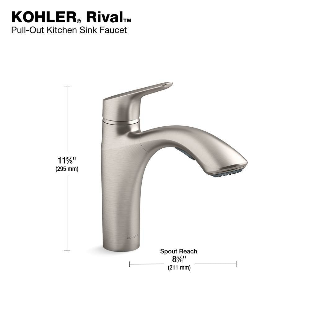 Rival Pull-out kitchen sink faucet with two-function sprayhead