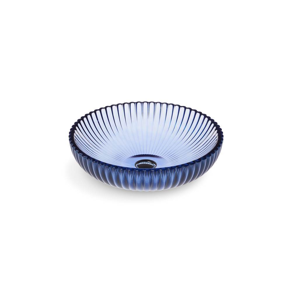 Kohler - Salute 15'' round vessel bathroom sink, no overflow - Translucent Sapphire