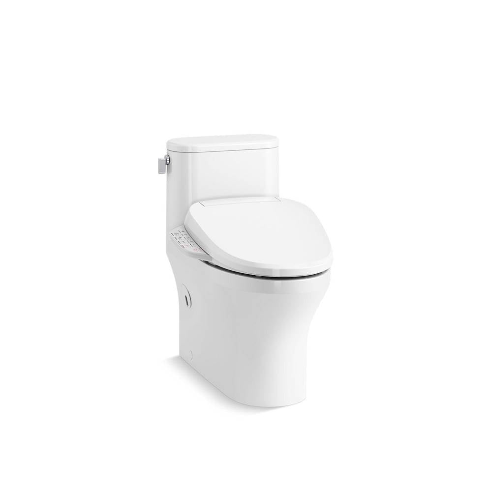 Kohler - Spacity Hidden Cord One-Piece Compact Elongated Toilet With Skirted Trapway 1.28 Gpf - White