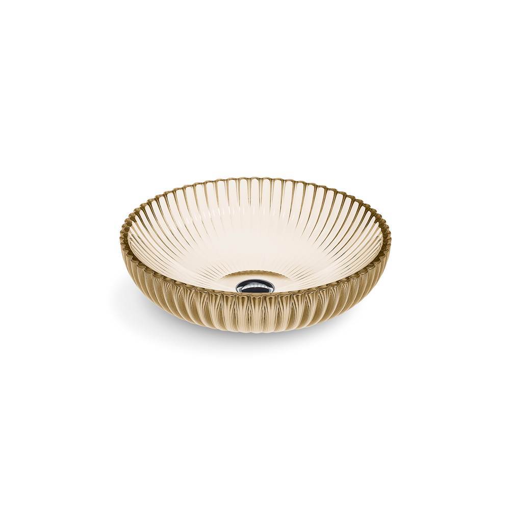 Kohler - Salute 15'' round vessel bathroom sink, no overflow - Translucent Sandalwood