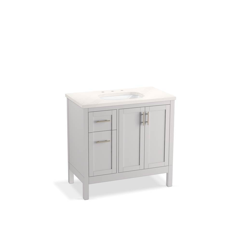 Kohler - HadronE 36'' bathroom vanity cabinet with sink and quartz top - Atmos Grey