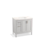 Kohler - HadronE 36'' bathroom vanity cabinet with sink and quartz top - Atmos Grey