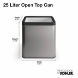 25-liter open-top trash can