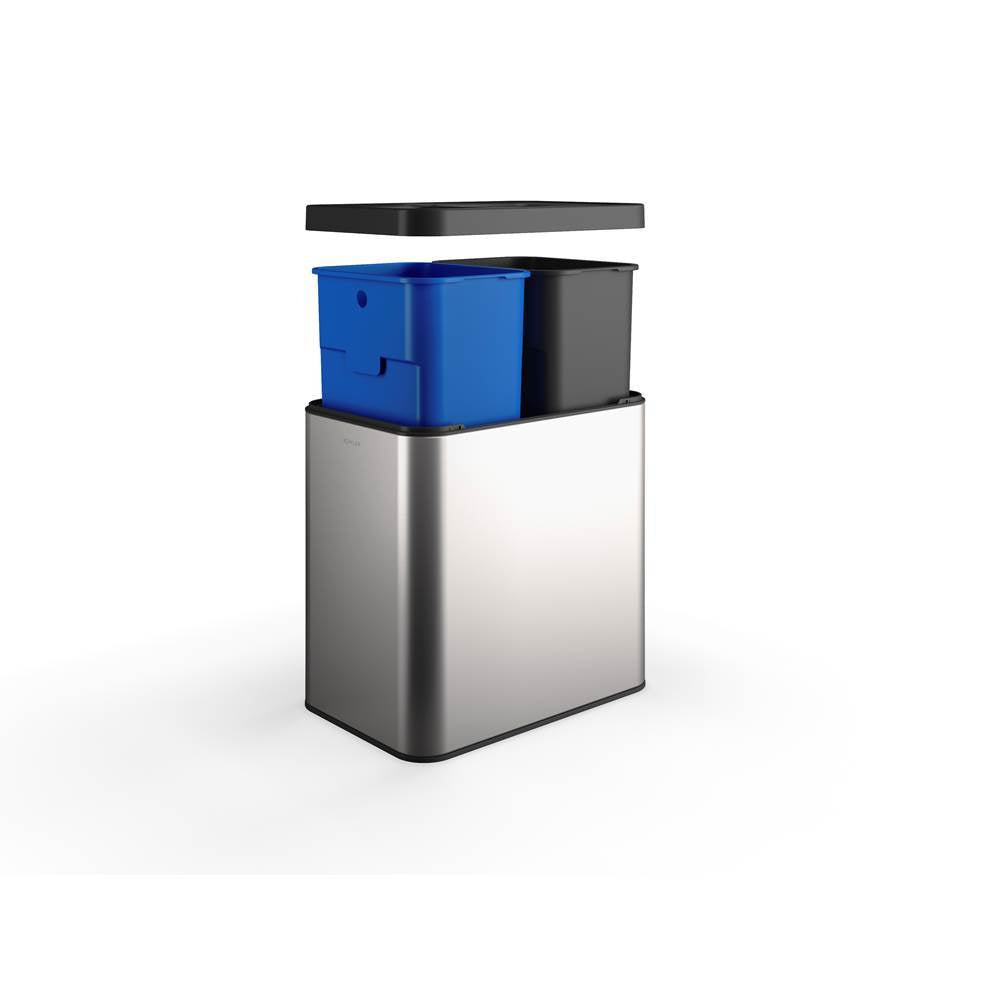 22-liter dual-compartment open-top trash can