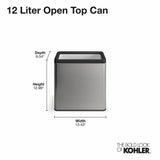 12-liter open-top trash can