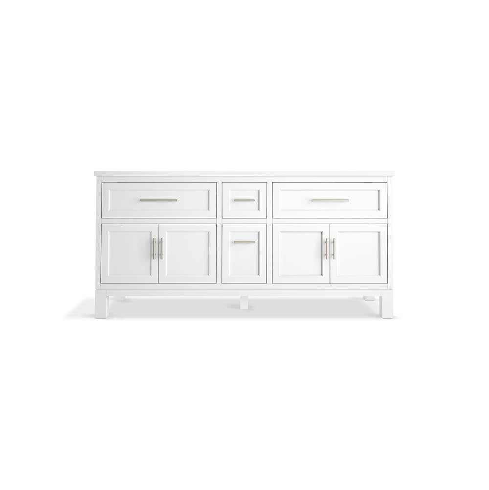 Quo 72'' bathroom vanity cabinet with sinks and quartz top