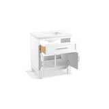 Quo 30'' bathroom vanity cabinet with sink and quartz top