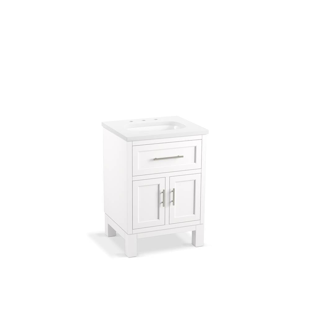 Kohler - Quo 24'' bathroom vanity cabinet with sink and quartz top - White