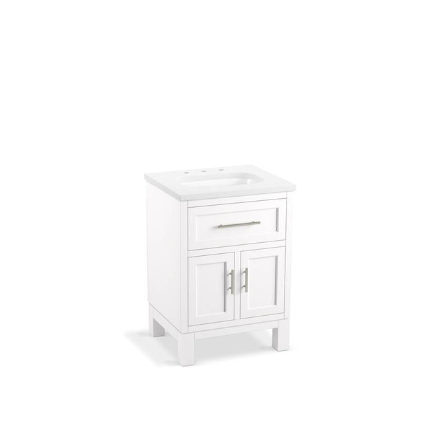 Kohler - Quo 24'' bathroom vanity cabinet with sink and quartz top - White