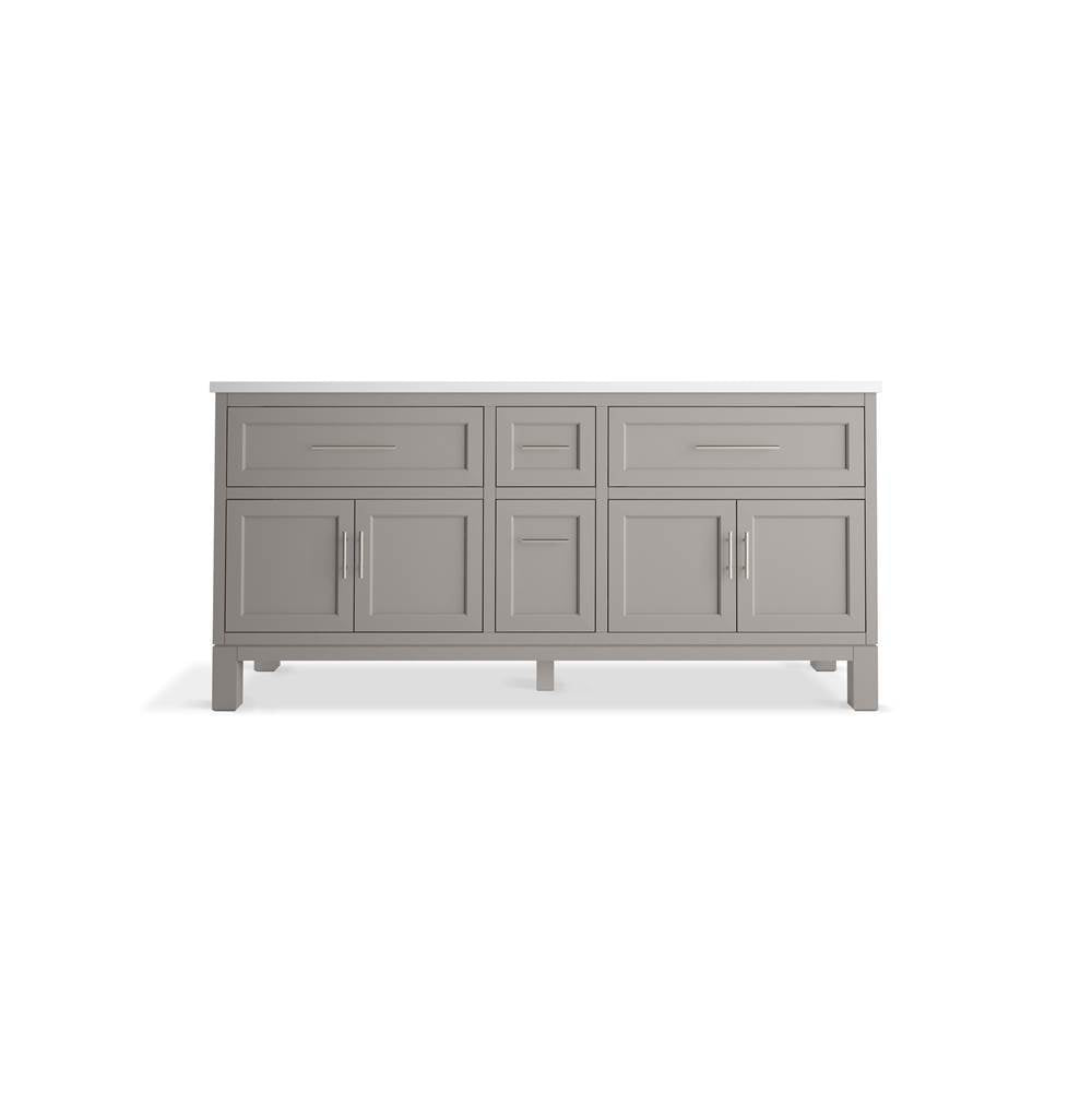 Quo 72'' bathroom vanity cabinet with sinks and quartz top