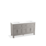 Kohler - Quo 60'' bathroom vanity cabinet with sinks and quartz top - Mohair Grey