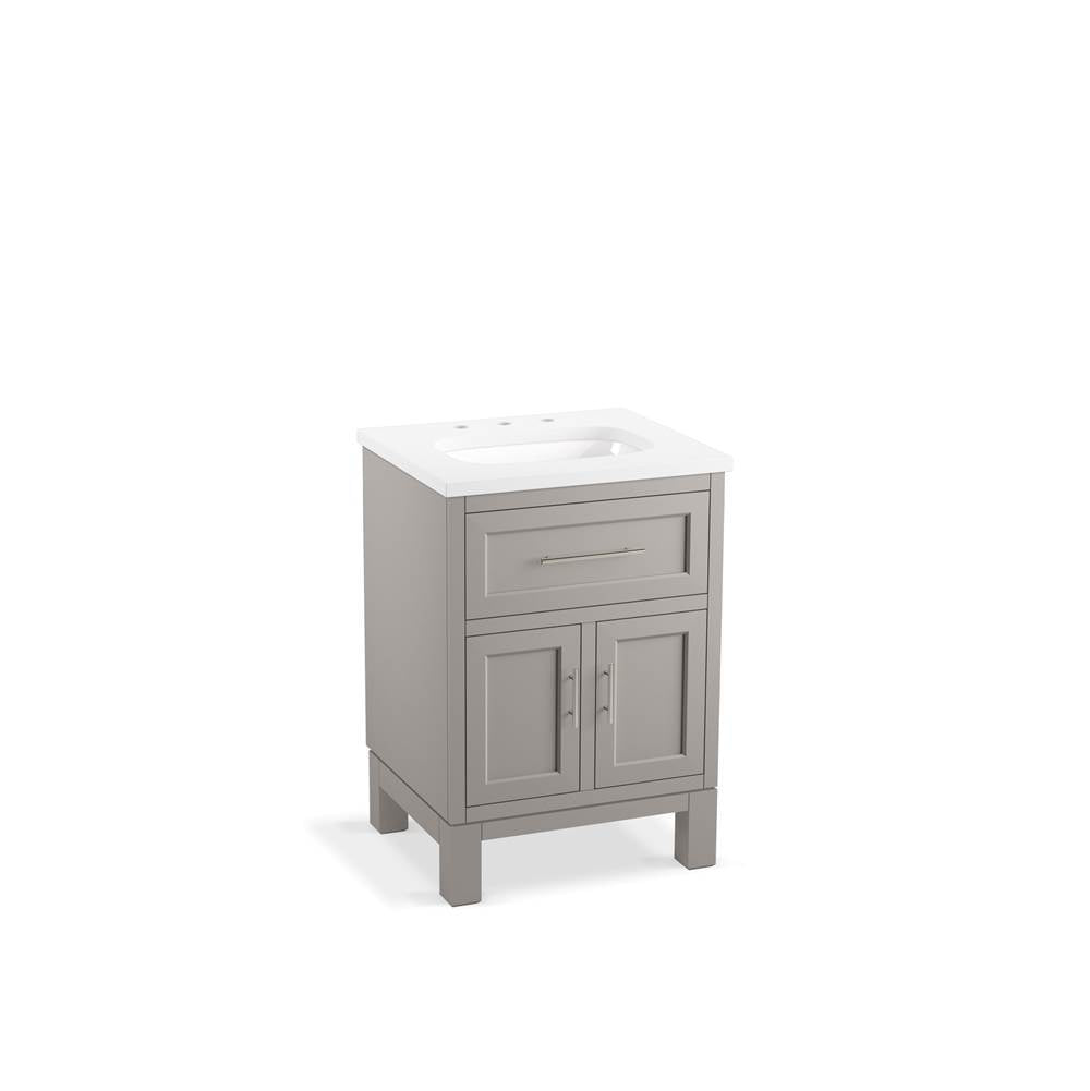 Kohler - Quo 24'' bathroom vanity cabinet with sink and quartz top - Mohair Grey