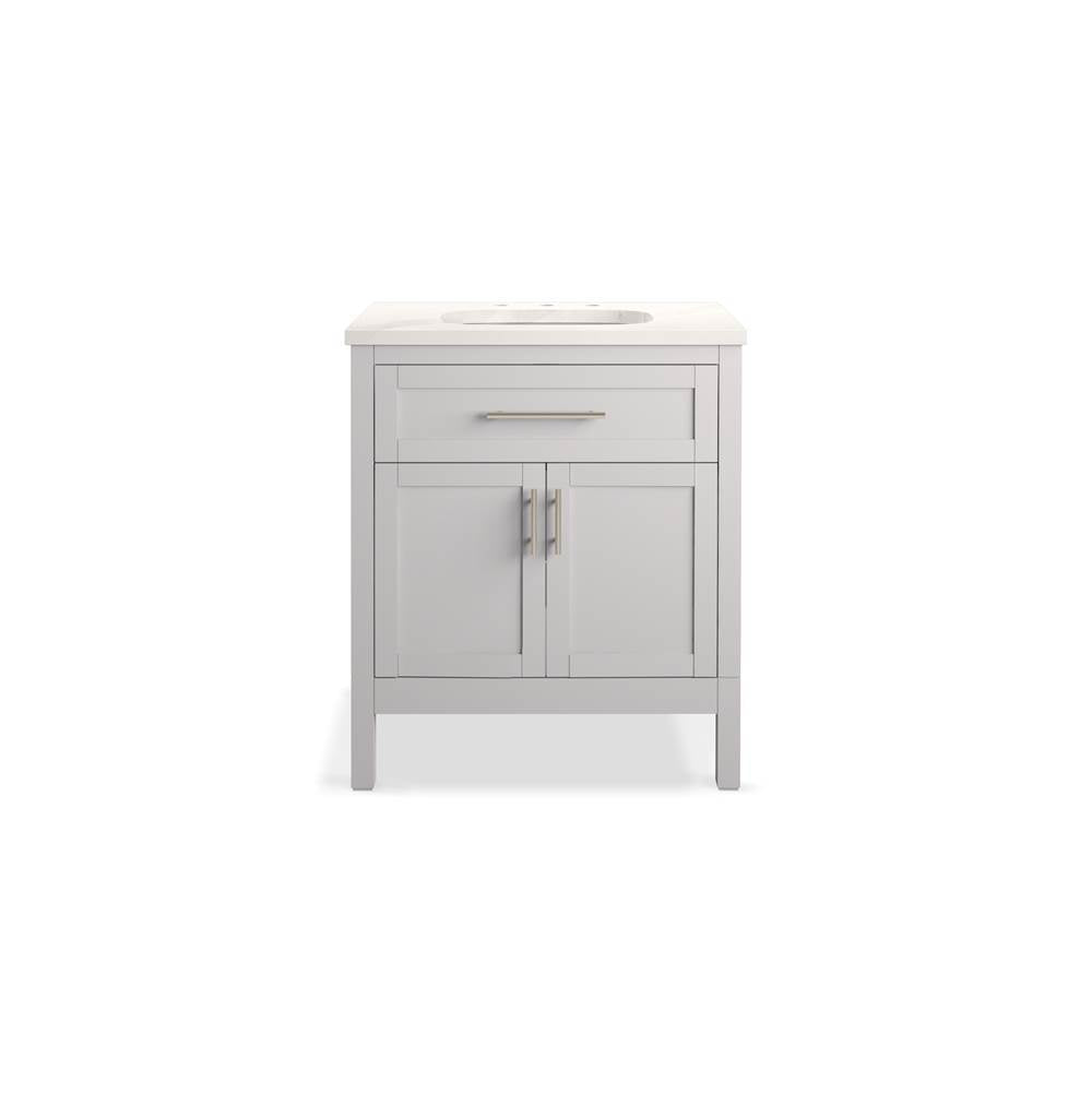 Kohler - HadronE 30'' bathroom vanity cabinet with sink and quartz top - Atmos Grey