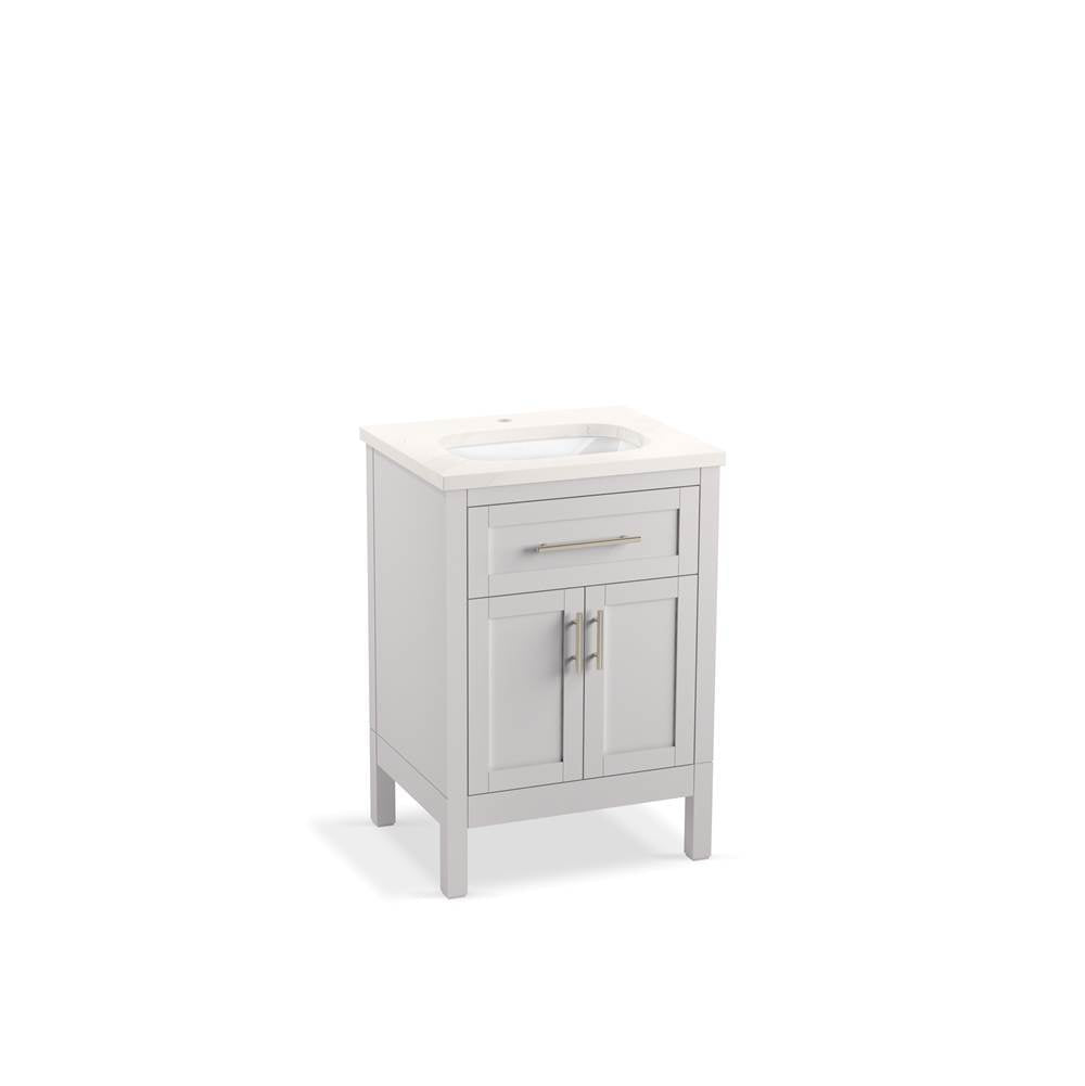 Kohler - HadronE 24'' bathroom vanity cabinet with sink and quartz top - Atmos Grey