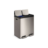 82-liter stainless steel dual-bin step trash can