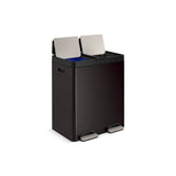 82-liter stainless steel dual-bin step trash can