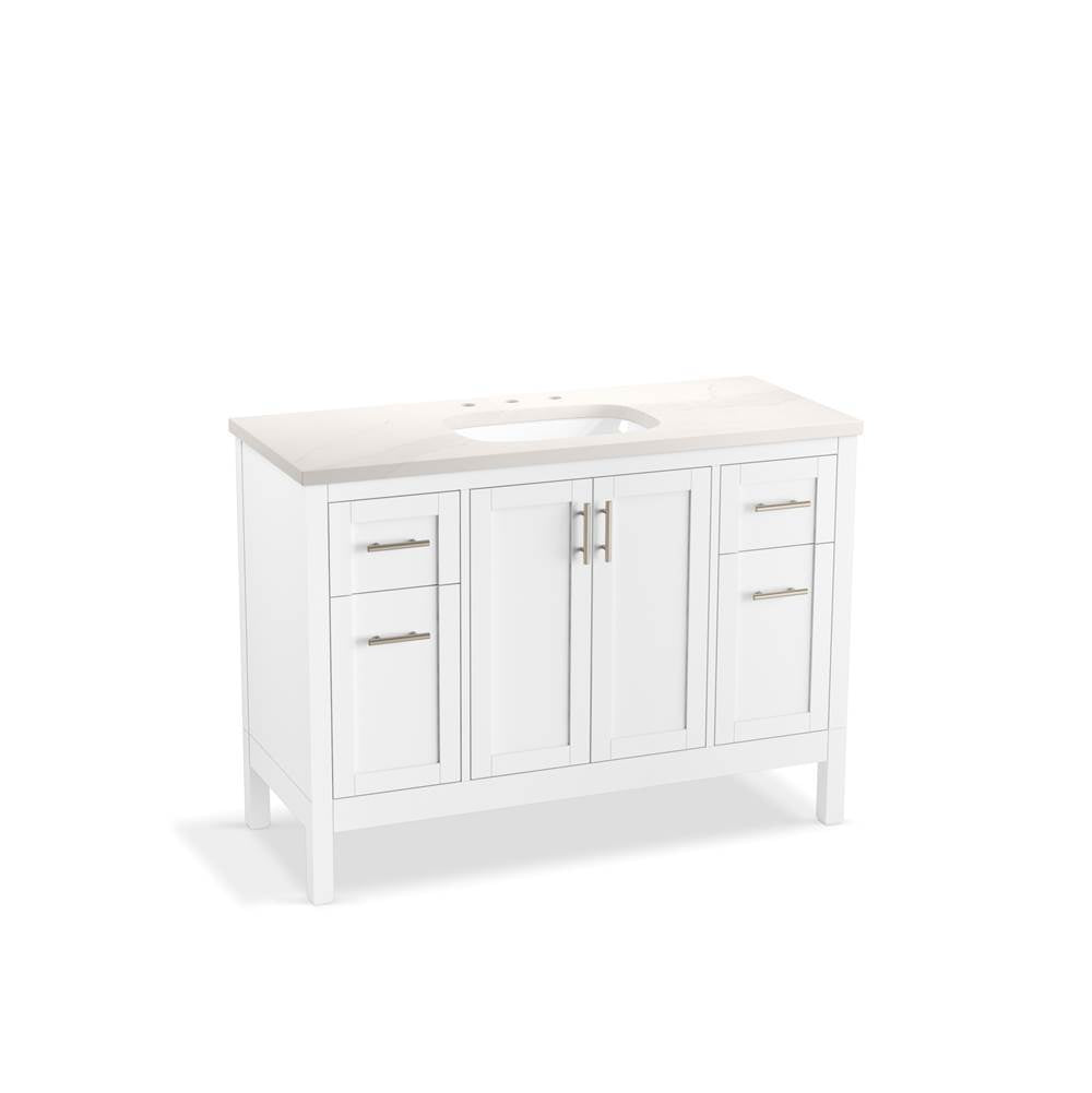 Kohler - HadronE 48'' bathroom vanity cabinet with sink and quartz top - White