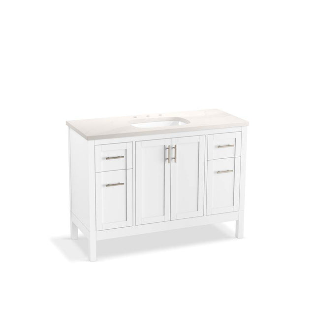 Kohler - HadronE 48'' bathroom vanity cabinet with sink and quartz top - White
