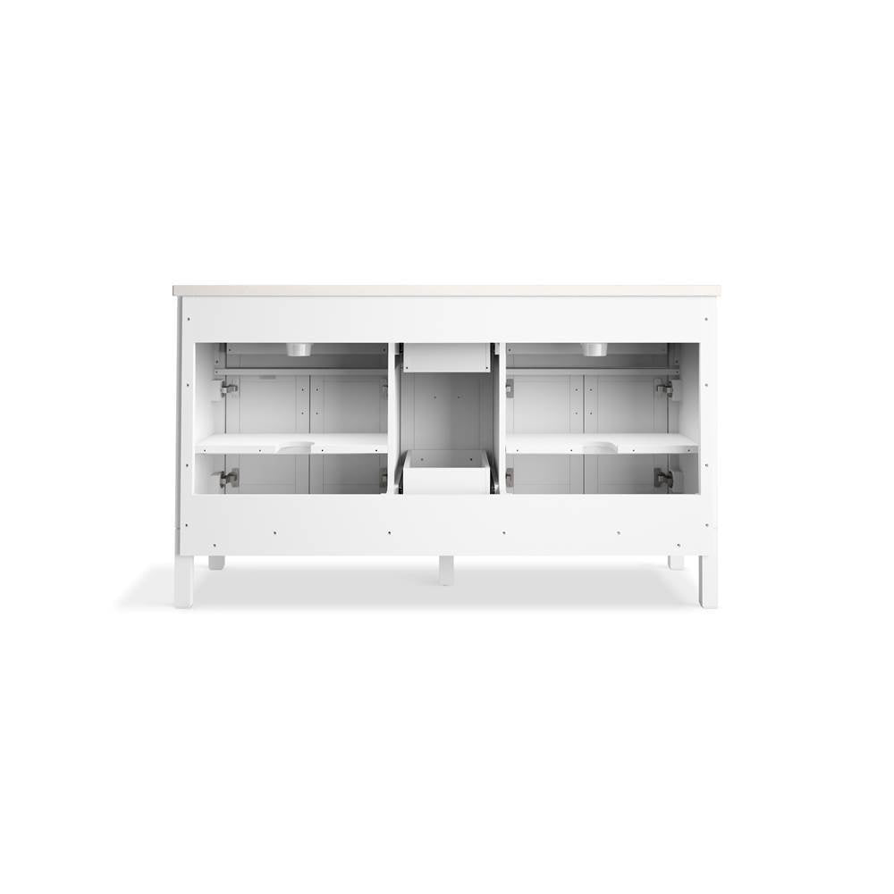 HadronE 60'' bathroom vanity cabinet with sinks and quartz top