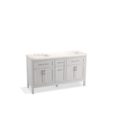 Kohler - HadronE 60'' bathroom vanity cabinet with sinks and quartz top - Atmos Grey
