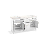 HadronE 60'' bathroom vanity cabinet with sinks and quartz top