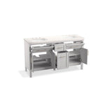 HadronE 60'' bathroom vanity cabinet with sinks and quartz top