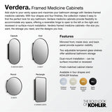 Verdera 20'' x 40'' capsule framed medicine cabinet