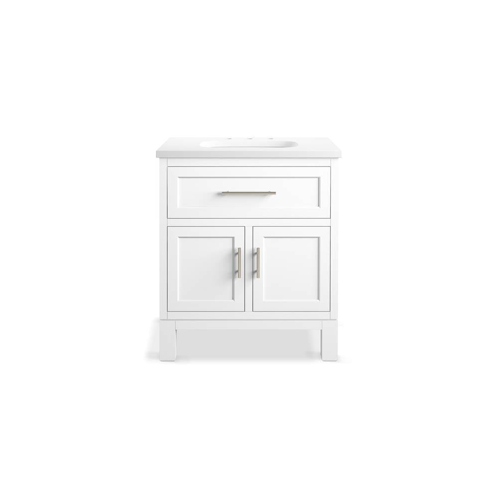 Quo 30'' bathroom vanity cabinet with sink and quartz top